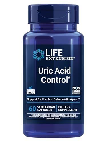 Life Extension Uric Acid Control – Fördert gesundes Harnsäuregleichgewicht, unterstützt Gelenkgesundheit, glutenfrei, nicht gentechnisch verändert, vegetarisch, 60 Kapseln