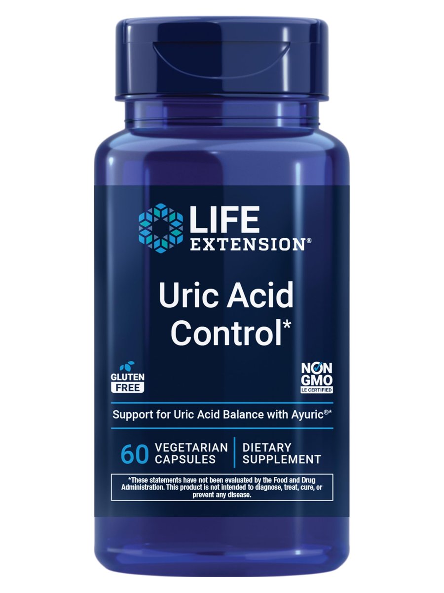Life Extension Uric Acid Control – Fördert gesundes Harnsäuregleichgewicht, unterstützt Gelenkgesundheit, glutenfrei, nicht gentechnisch verändert, vegetarisch, 60 Kapseln