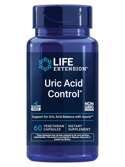 Life Extension Uric Acid Control – Fördert gesundes Harnsäuregleichgewicht, unterstützt Gelenkgesundheit, glutenfrei, nicht gentechnisch verändert, vegetarisch, 60 Kapseln