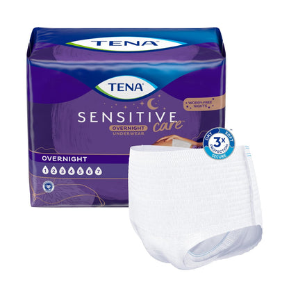 TENA Sensitive Care Overnight Inkontinenzunterwäsche für Damen, Größe Large (Taillenumfang 81–107 cm), Bessere Passform, 16 Stück