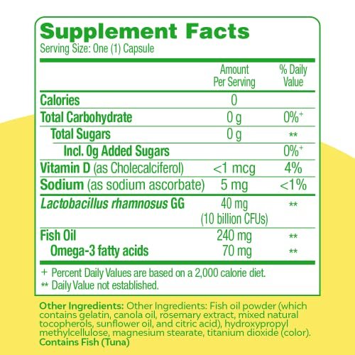 Culturelle 3-in-1 Complete Probiotikum Tägliche Formel, Einmal täglich Probiotikum, Unterstützt Ihr Verdauungssystem, Stärkt die natürlichen Immunabwehrkräfte, Plus Omega 3, Non-GMO, 30 Kapseln