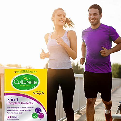 Culturelle 3-in-1 Complete Probiotikum Tägliche Formel, Einmal täglich Probiotikum, Unterstützt Ihr Verdauungssystem, Stärkt die natürlichen Immunabwehrkräfte, Plus Omega 3, Non-GMO, 30 Kapseln