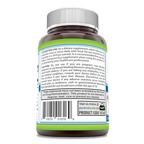 Pure Naturals Rotschimmelreis 1200 mg pro Portion, 240 Kapseln – Nahrungsergänzung, Nicht-GVO, Glutenfrei, Hergestellt in USA