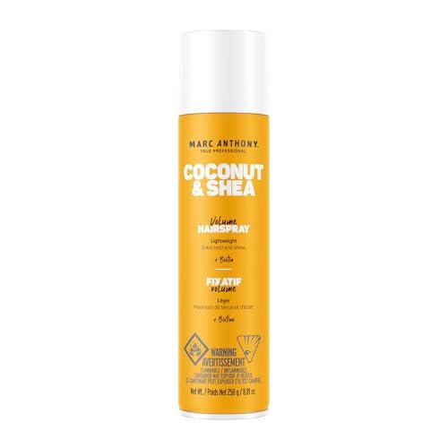 Marc Anthony Volumen-Haarspray für Volumen & Glanz, Kokosnuss & Shea - Lang anhaltender, anti-humider, flexibler Halt ohne Kleben, Rückstände oder Schuppen