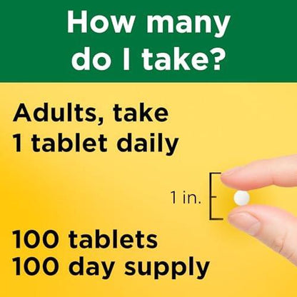 Nature Made Magnesiumoxid 250 mg – Magnesium für Muskeln, Herz, Knochen und Nerven – 100 Tabletten, 100 Tage Versorgung