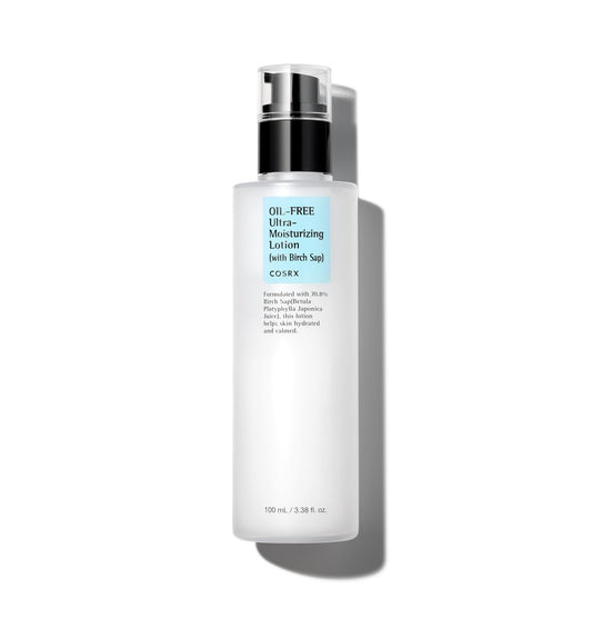 COSRX Oil Free Lotion mit Birkensaft – Tägliche Feuchtigkeitspflege für zu Akne neigende Haut, 100 ml