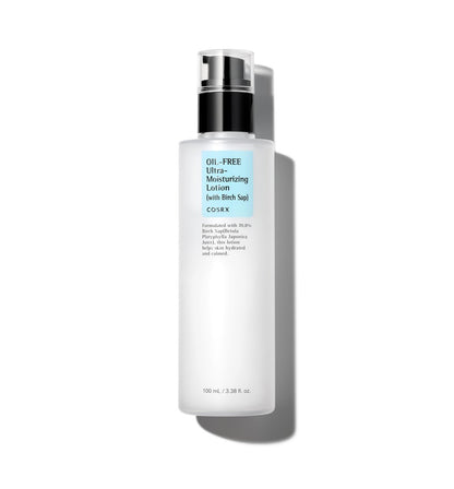 COSRX Oil Free Lotion mit Birkensaft – Tägliche Feuchtigkeitspflege für zu Akne neigende Haut, 100 ml