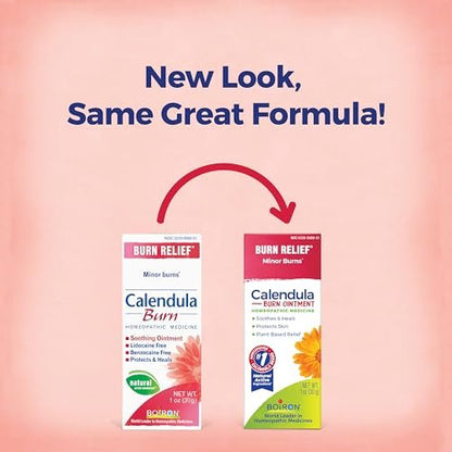 Boiron Calendula Brandsalbe – Linderung bei leichten Verbrennungen durch Kochen, Reibung oder Sonnenbrand – 28 g