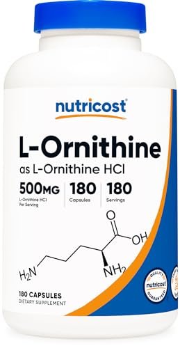 Nutricost L-Ornithin 500mg, 180 Kapseln - Non-GMO & Glutenfrei