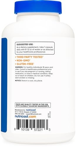 Nutricost L-Ornithin 500mg, 180 Kapseln - Non-GMO & Glutenfrei