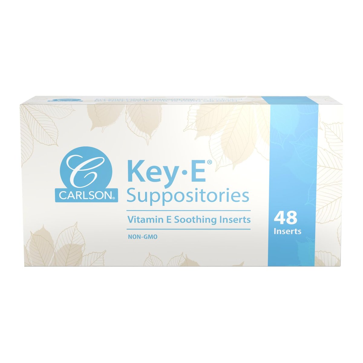 Carlson Key-E Suppositorien, 30 IE (20 mg) Vitamin E, Feuchtigkeitsspendend & Pflegend, für Frauen und Männer, 48 Stück