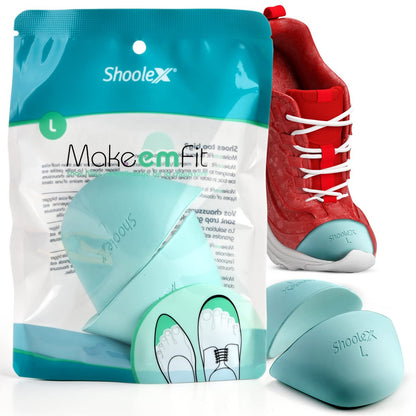Shoolex Make 'Em Fit Schuhfüller für zu große Schuhe – Memory-Schaum Zehenpolster für Herren & Damen – Schuhgrößenverkleinerer für Sport, Freizeit, High Heels (Groß, siehe Foto für Maße)