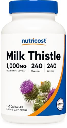Nutricost Mariendistel-Extrakt 240 Kapseln – Vegan, GVO-frei & Glutenfrei, 240 Portionen pro Flasche