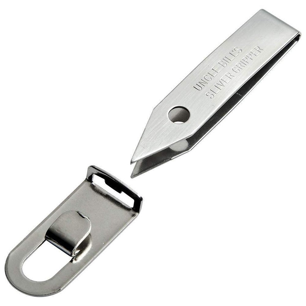 Uncle Bill's Sliver Gripper Pinzette mit Schlüsselanhänger-Clip – Edelstahl, Industriequalität