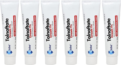 Globe Tolnaftat 1% Creme 1 oz (6er Pack) – Antimykotische Behandlung, klinisch wirksam gegen Fußpilz und Ringelflechte