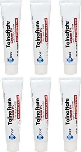 Globe Tolnaftat 1% Creme 1 oz (6er Pack) – Antimykotische Behandlung, klinisch wirksam gegen Fußpilz und Ringelflechte