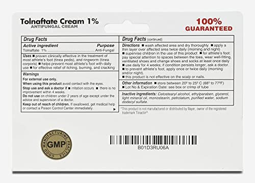 Globe Tolnaftat 1% Creme 1 oz (6er Pack) – Antimykotische Behandlung, klinisch wirksam gegen Fußpilz und Ringelflechte