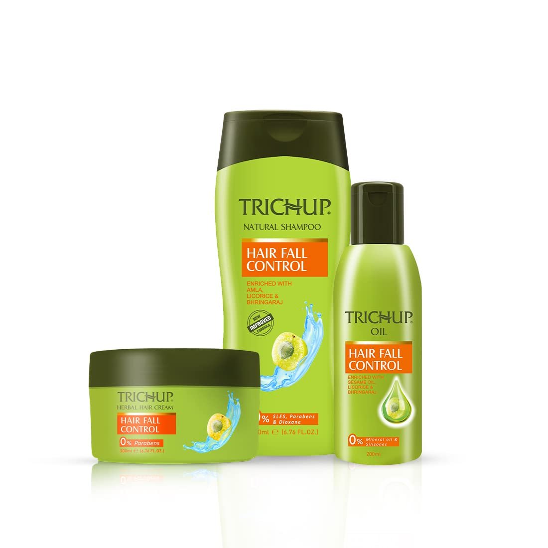 Trichup Anti-Haarausfall Behandlungsset (Haarausfall-Kontrollöl 200ml, Shampoo 200ml, Creme 200ml) – 3-teiliges Set