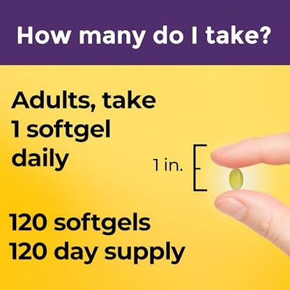 Nature Made Biotin 1000 mcg Weichkapseln – Nahrungsergänzungsmittel für gesundes Haar & Haut, 120 Stück, 120-Tage-Versorgung
