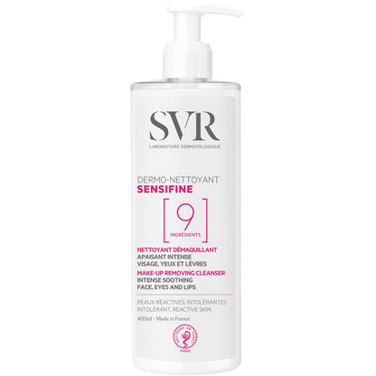 SVR Sensifine Dermo-Reiniger – Sanfte tägliche Make-up-Entfernung für empfindliche Haut, hypoallergen und parfümfrei, 98% natürliche Inhaltsstoffe, 400 ml