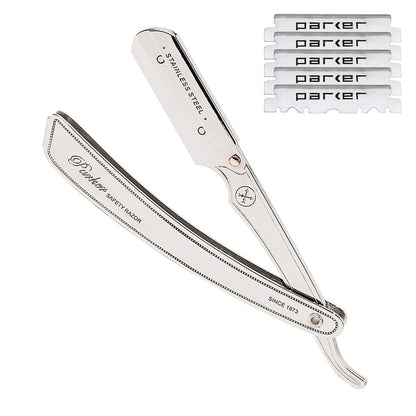 Parker SRX Rasiermesser – Edelstahl-Barber-Rasiermesser mit Klingenhalter für Einwegklingen – Präzisions-Nassrasur für Zuhause oder Barber-Shop