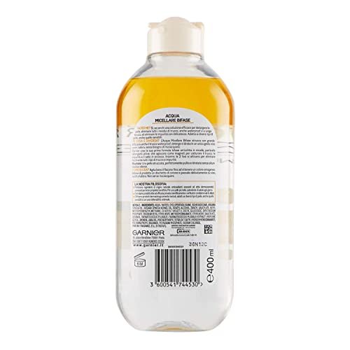 Garnier Mizellen-Reinigungswasser mit Arganöl, 400 ml – Sanfter Reiniger für Make-up und Haut