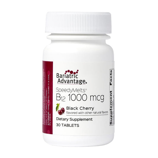 Bariatric Advantage B-12 Speedy Melts – Vitamin B12 1000 mcg mit Folsäure, Schwarz-Kirsche, 30 Stück