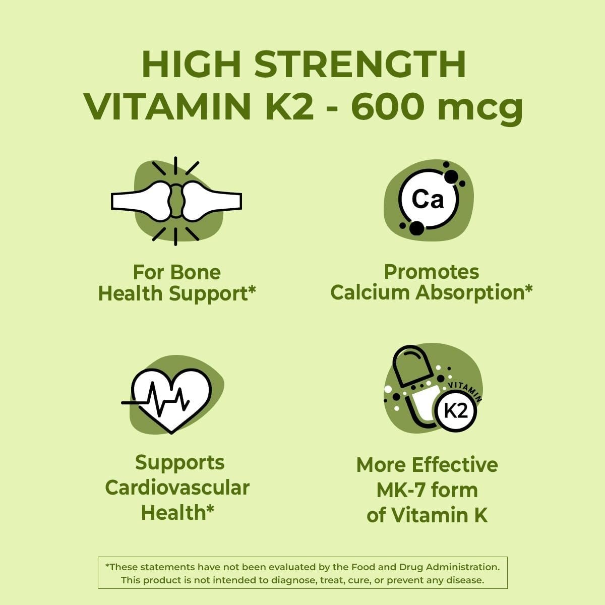 NutriZing Vitamin K2 MK7 600mcg – 90 vegane Kapseln für Knochen- und Arteriengesundheit, 3-Monats-Vorrat