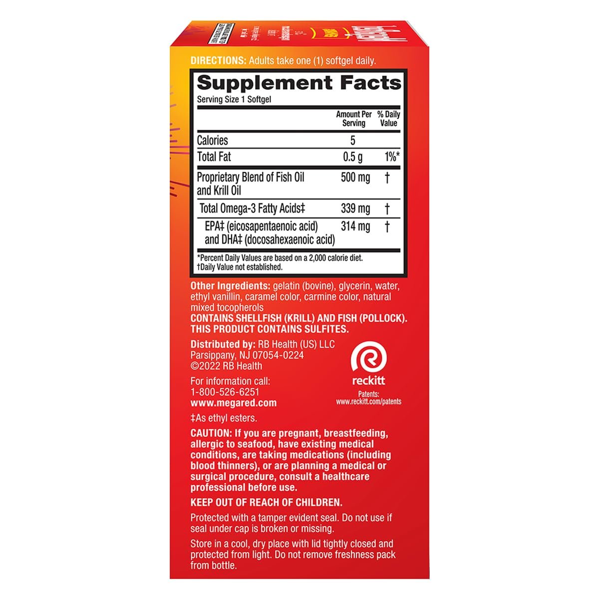 MegaRed Omega 3 Fischöl & Antarktisches Krillöl Softgels – Unterstützung für Gehirn, Herz, Gelenke & Augen (80 Kapseln), Konzentrierte Omega-3-Fettsäuren mit EPA, DHA & Phospholipiden
