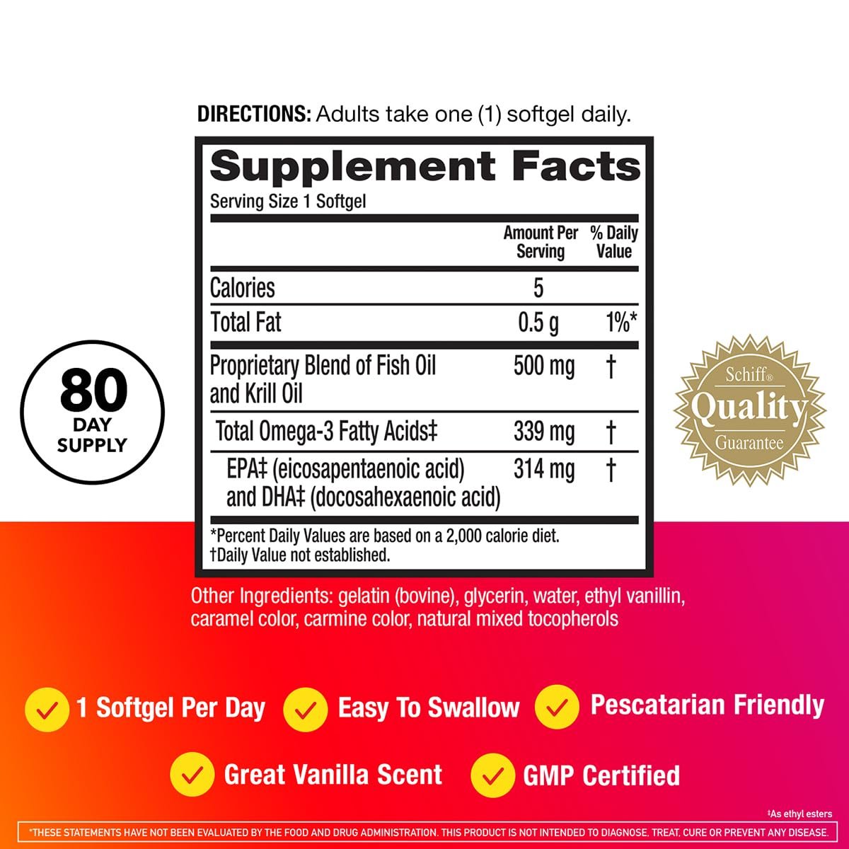 MegaRed Omega 3 Fischöl & Antarktisches Krillöl Softgels – Unterstützung für Gehirn, Herz, Gelenke & Augen (80 Kapseln), Konzentrierte Omega-3-Fettsäuren mit EPA, DHA & Phospholipiden