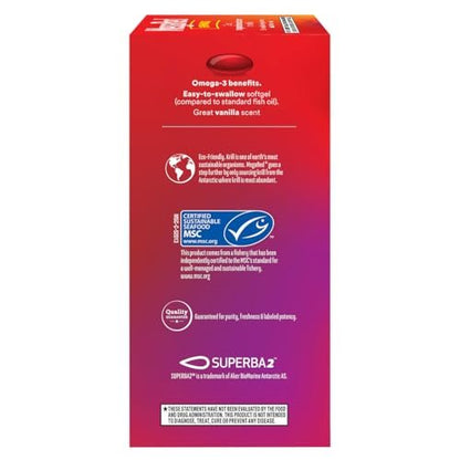 MegaRed Omega 3 Fischöl & Antarktisches Krillöl Softgels – Unterstützung für Gehirn, Herz, Gelenke & Augen (80 Kapseln), Konzentrierte Omega-3-Fettsäuren mit EPA, DHA & Phospholipiden