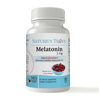 Nature's Trove Melatonin 1mg 365 EZ-Chew Tabletten mit Kirschgeschmack