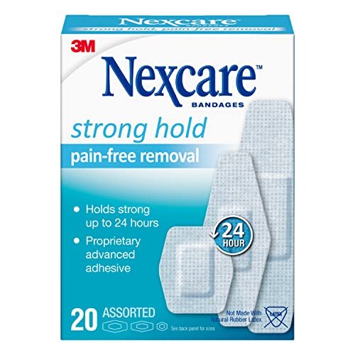 Nexcare Strong Hold Pflaster, schmerzfreies Entfernen, gemischt, 20 Stück
