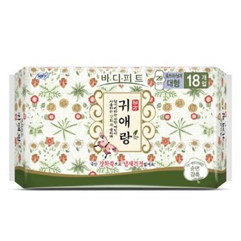 Sofy Body Fit GUIERANG Korea Kräuter Damenbinden 18 Stück (Groß 29 cm)