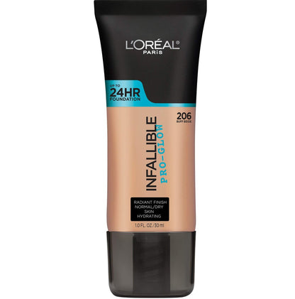 L'Oreal Paris Makeup Infallible Up to 24HR Pro-Glow Foundation, Buff Beige, 30 ml