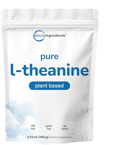 Reines L-Theanin Pulver, 100 Gramm (1-Jahres-Vorrat), ohne Füllstoffe, nicht gentechnisch verändert und vegan-freundlich