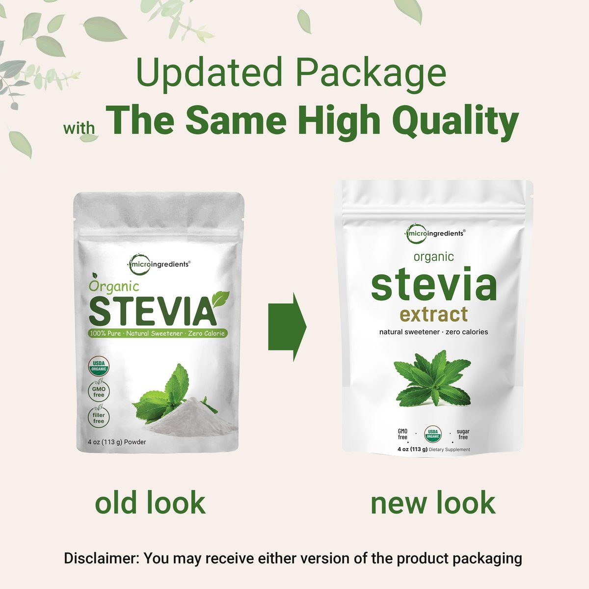 Micro Ingredients Reines Bio-Stevia-Pulver, 113 g (4 Unzen), 706 Portionen, Höchste Qualität Stevia-Grünblattextrakt Reb-A, Reduzierter Bitterer Nachgeschmack, 0 Kalorien, Natürlicher Süßstoff, Zuckerersatz, Keto-freundlich