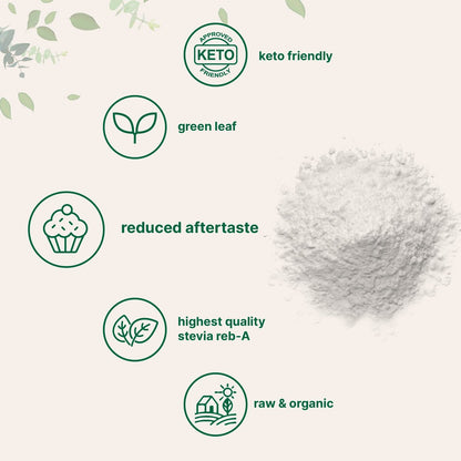 Micro Ingredients Reines Bio-Stevia-Pulver, 113 g (4 Unzen), 706 Portionen, Höchste Qualität Stevia-Grünblattextrakt Reb-A, Reduzierter Bitterer Nachgeschmack, 0 Kalorien, Natürlicher Süßstoff, Zuckerersatz, Keto-freundlich