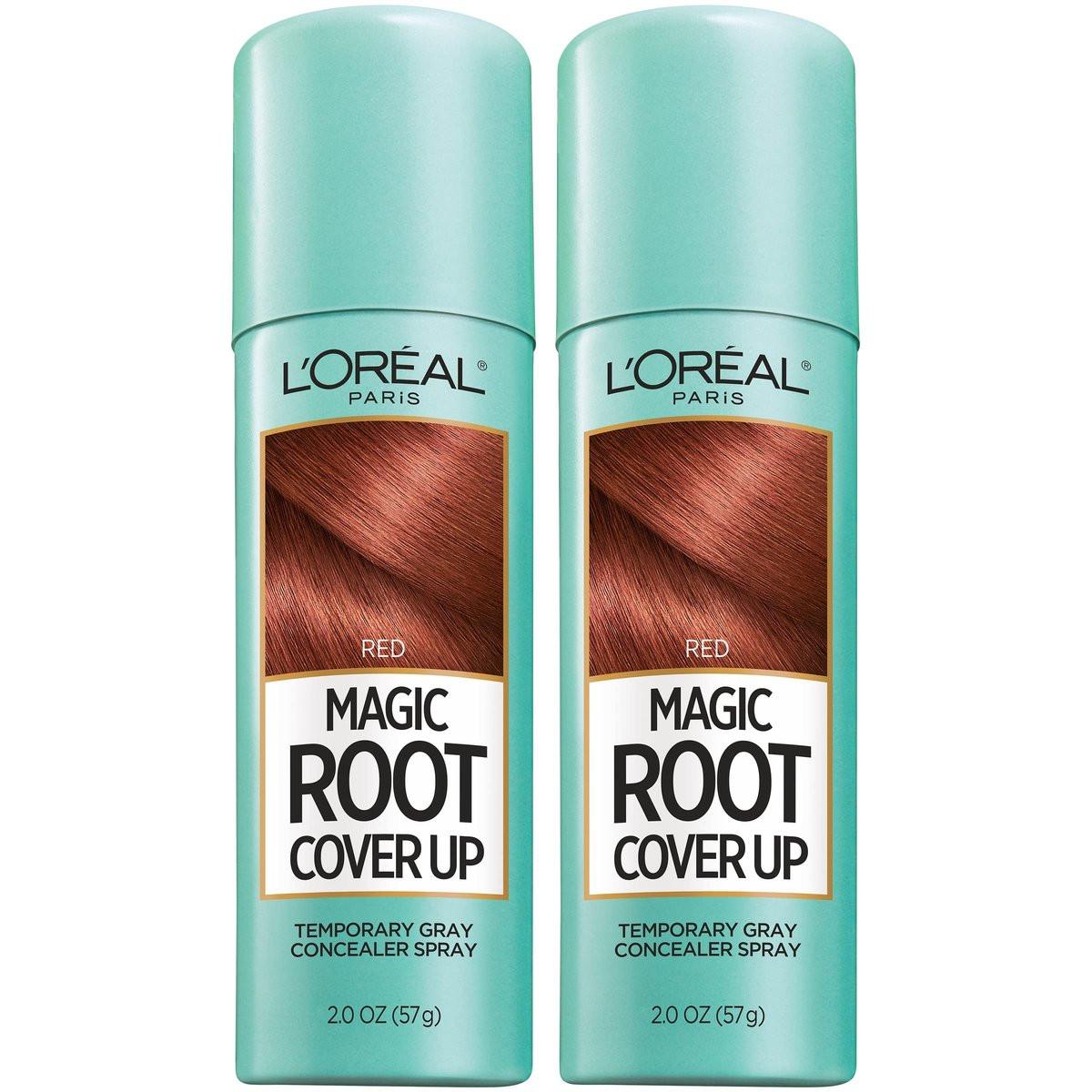 L'Oréal Paris Haarfarbe Root Cover Up Ansatzspray Rot 2er-Pack (2 x 56,7 g) - Schnelle Abdeckung grauer Haare