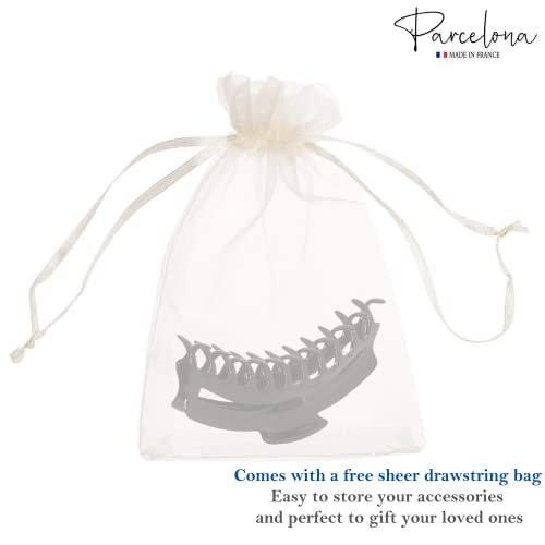 Parcelona French Bend Große Jumbo 6" Schwarze Celluloid Haarklammer für Damen