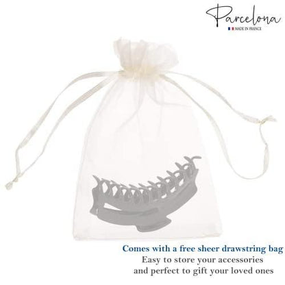 Parcelona French Bend Große Jumbo 6" Schwarze Celluloid Haarklammer für Damen