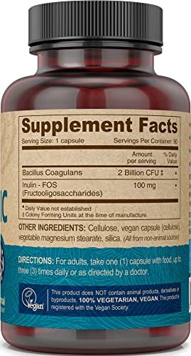 DEVA Vegan Probiotikum mit FOS-Präbiotika – 2 Milliarden KBE mit 100 mg Präbiotika pro Portion für Männer & Frauen – Milchfrei, glutenfrei, natürlich haltbar – 90 Kapseln