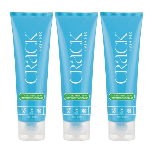 Crack Hair Fix Air Dry Cream - Multitasking, Anti-Frizz, Leave-In Styling Balm mit Schutz vor Feuchtigkeit, Chlor, Hitzebehandlungen & Sonne (3 oz - 3er Pack)