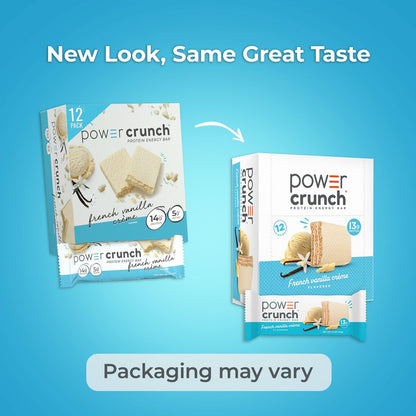 Power Crunch Protein Energy Wafer Bars, French Vanille Creme, 1,4 Unzen (12er-Pack)
