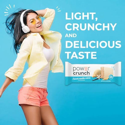 Power Crunch Protein Energy Wafer Bars, French Vanille Creme, 1,4 Unzen (12er-Pack)