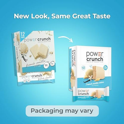 Power Crunch Protein Energy Wafer Bars, French Vanille Creme, 1,4 Unzen (12er-Pack)