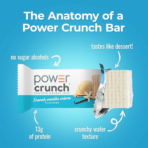 Power Crunch Protein Energy Wafer Bars, French Vanille Creme, 1,4 Unzen (12er-Pack)