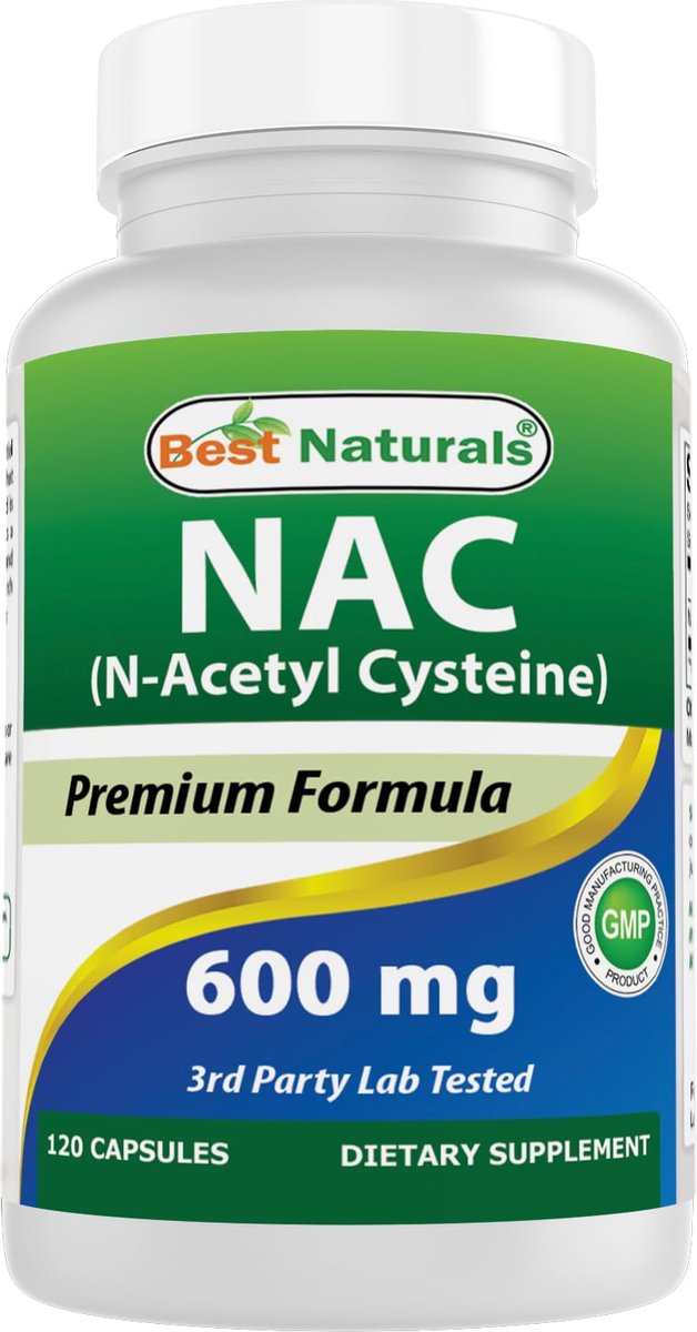 Best Naturals NAC - N-Acetyl Cystein 600 mg 120 Kapseln - Starkes Antioxidans