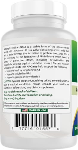 Best Naturals NAC N-Acetyl-Cystein 600 mg 250 Kapseln – Hochdosiertes Nahrungsergänzungsmittel