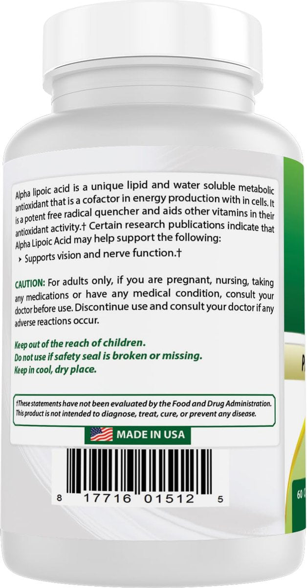 Best Naturals Alpha-Liponsäure 600 mg – 60 Kapseln Starke Antioxidantien